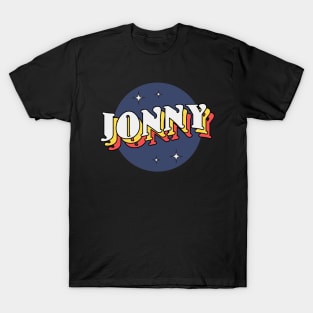 Jonny - Colorful Layered Retro Letters T-Shirt